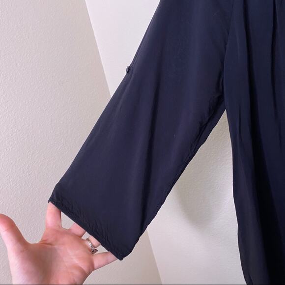 Pleioni Black Button Up Blouse Medium - Picture 8 of 10